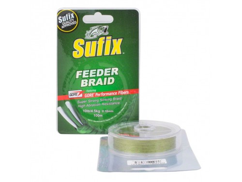 Леска Sufix Fider Braid Gore Olive Green 100*0,08*3,6кг